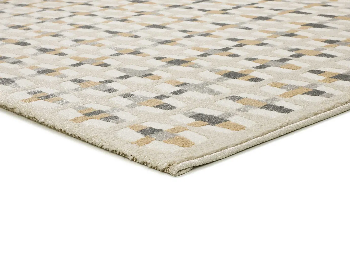 Sale Alfombra interior - geométrico con relieve - multicolor - 133 x 190 cm - BARESA Beige