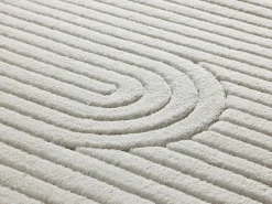 Alfombra interior - geométrico con relieve - crema - 200 x 290 cm - ESTILO Blanco