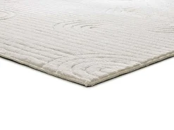 Alfombra interior - geométrico con relieve - crema - 200 x 290 cm - ESTILO Blanco