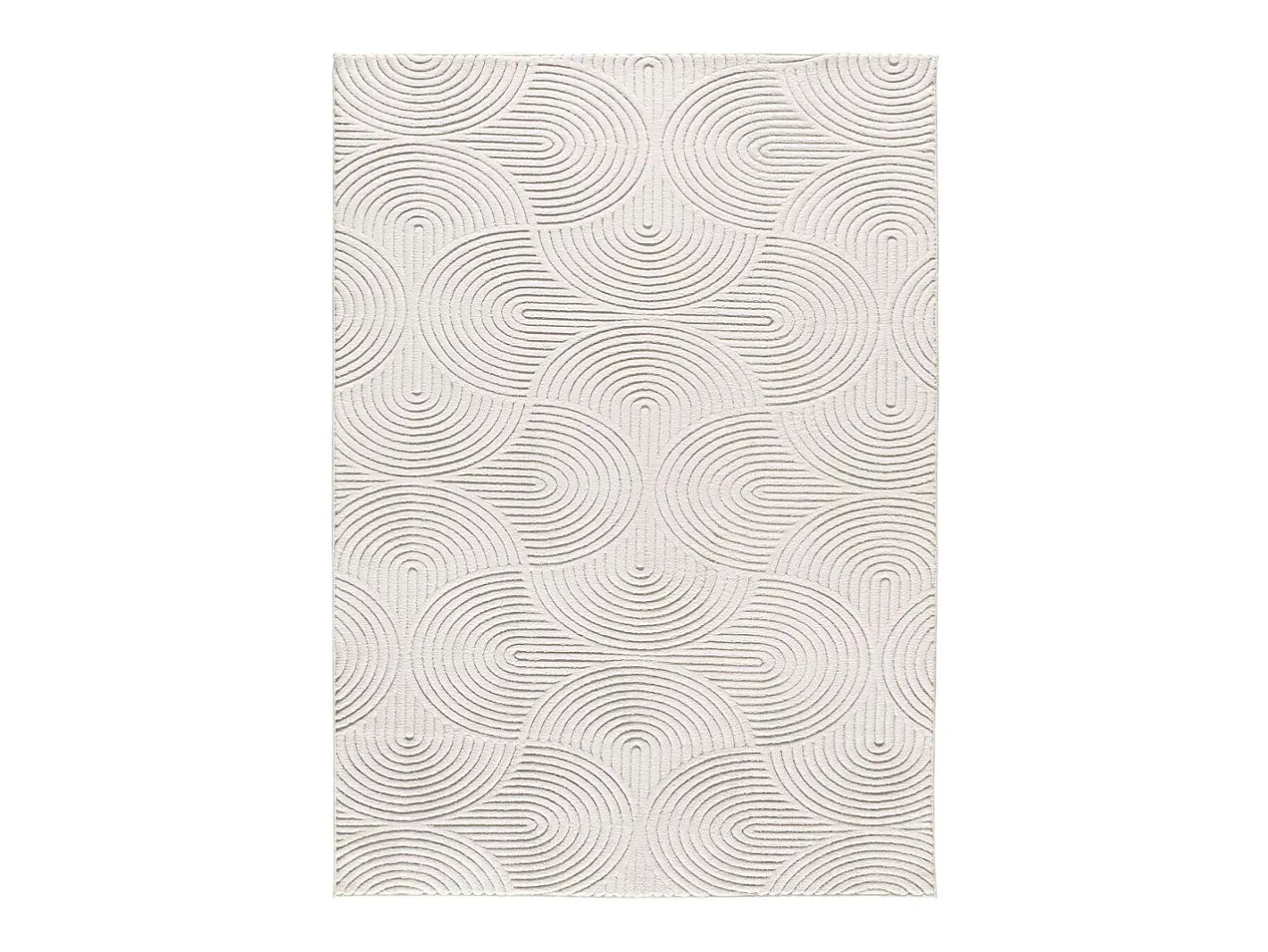 Best Alfombra interior - geométrico con relieve - crema - 160 x 230 cm - ESTILO Blanco