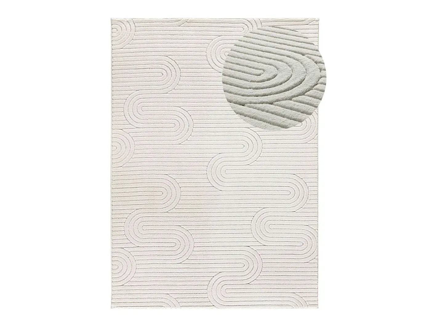 Alfombra De Salón-Alfombra interior - geométrico con relieve - crema - 120 x 170 cm - ESTILO Blanco