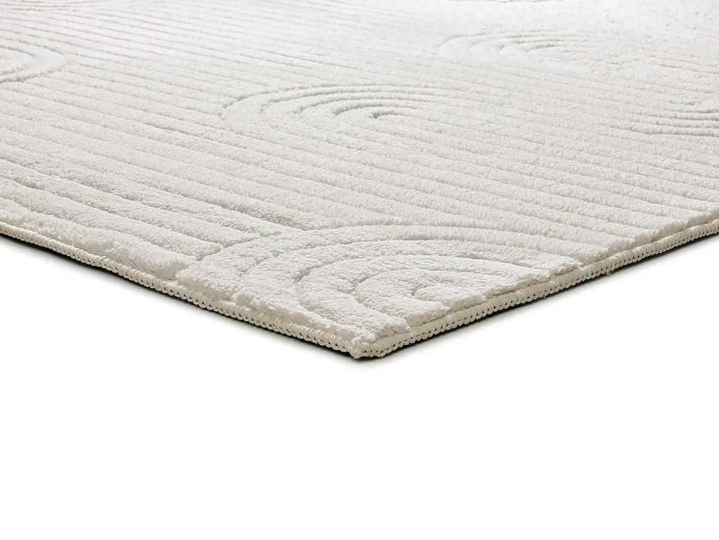Alfombra De Salón-Alfombra interior - geométrico con relieve - crema - 120 x 170 cm - ESTILO Blanco