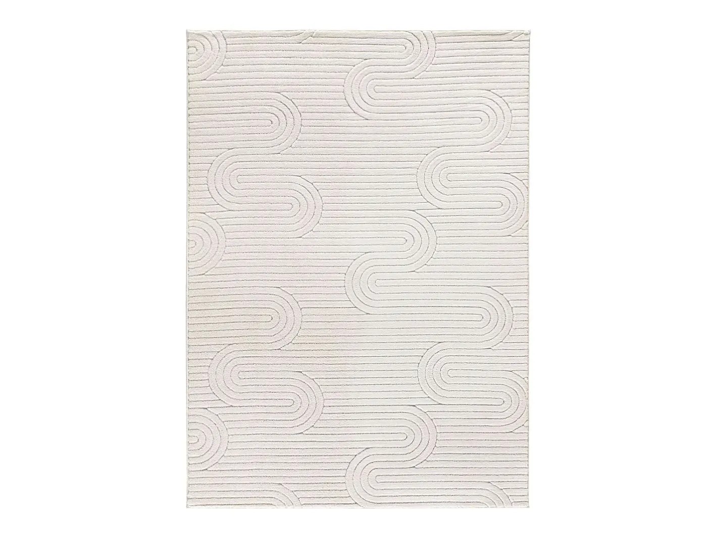 Alfombra De Salón-Alfombra interior - geométrico con relieve - crema - 120 x 170 cm - ESTILO Blanco