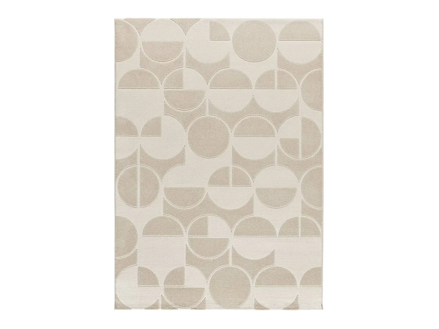 Alfombra De Salón-Alfombra interior - geométrico con relieve - - 133 x 190 cm - FLORA Blanco