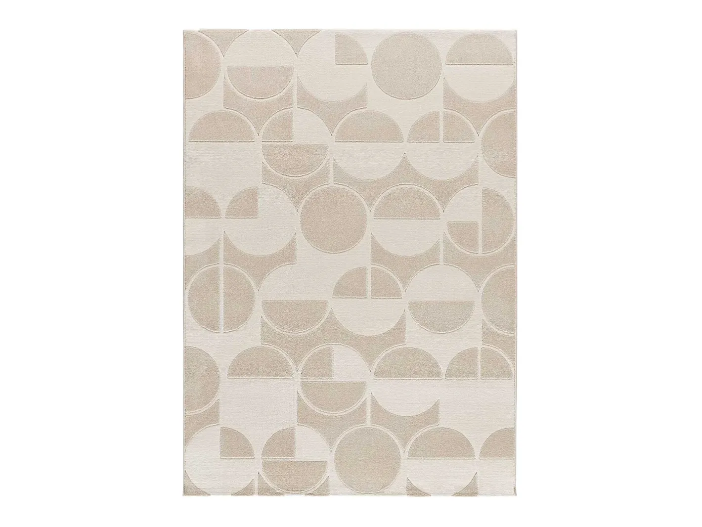 Alfombra De Salón-Alfombra interior - geométrico con relieve - - 133 x 190 cm - FLORA Blanco