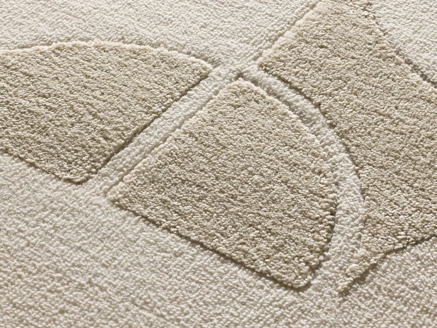 Alfombra De Salón-Alfombra interior - geométrico con relieve - - 133 x 190 cm - FLORA Blanco