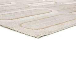 Alfombra interior - geométrico con relieve - - 160 x 230 cm - FLORA Blanco Discount
