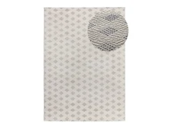 Alfombra interior - geométrico con relieve - plata - 80 x 150 cm - BARESA Plateado Sale