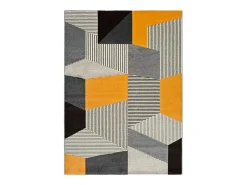 Alfombra interior - geométrico - gris - 160 x 230 cm - LEO Gris / Mostaza Online