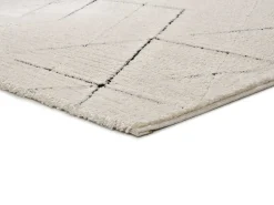 Alfombra De Salón-Alfombra interior - geométrico con relieve - blanco - 120 x 170 cm - TURIN Negro / Blanco