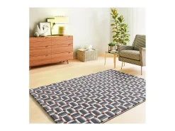 Alfombra De Salón-Alfombra interior - geométrico con relieve - - 160 x 230 cm - AMARA Azul / Blanco