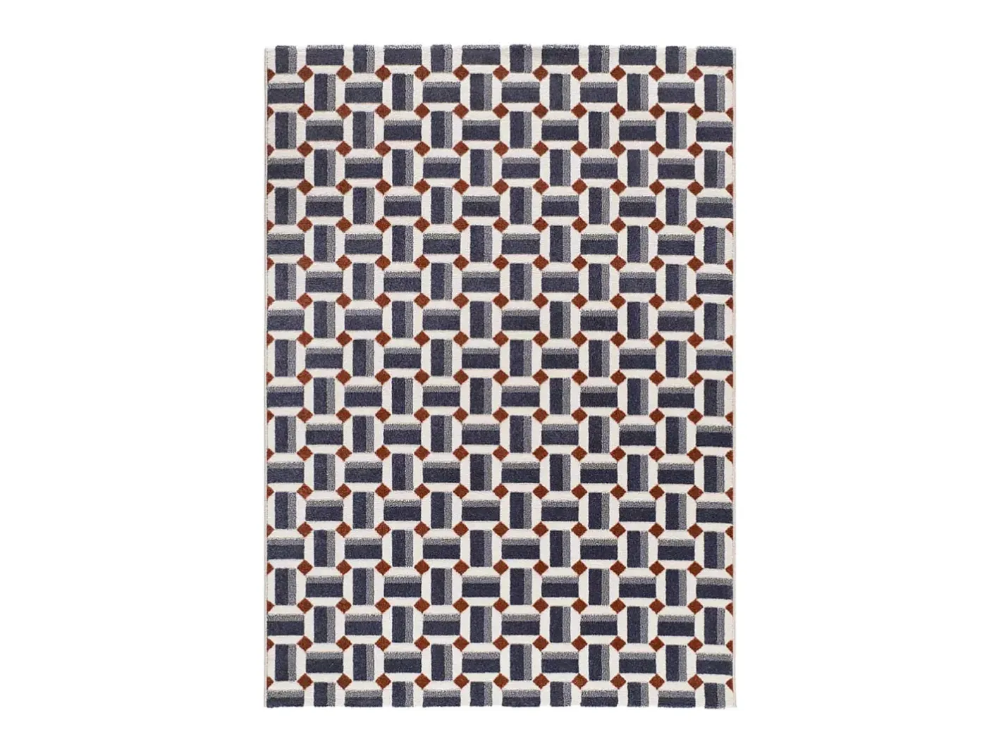 Alfombra De Salón-Alfombra interior - geométrico con relieve - - 160 x 230 cm - AMARA Azul / Blanco