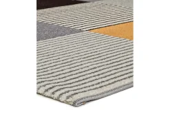 Alfombra De Salón-Alfombra interior - geométrico - gris - 140 x 200 cm - GLADYS Gris / Mostaza