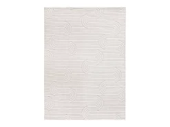 Clearance Alfombra interior - geométrico con relieve - crema - 60 x 110 cm - ESTILO Blanco