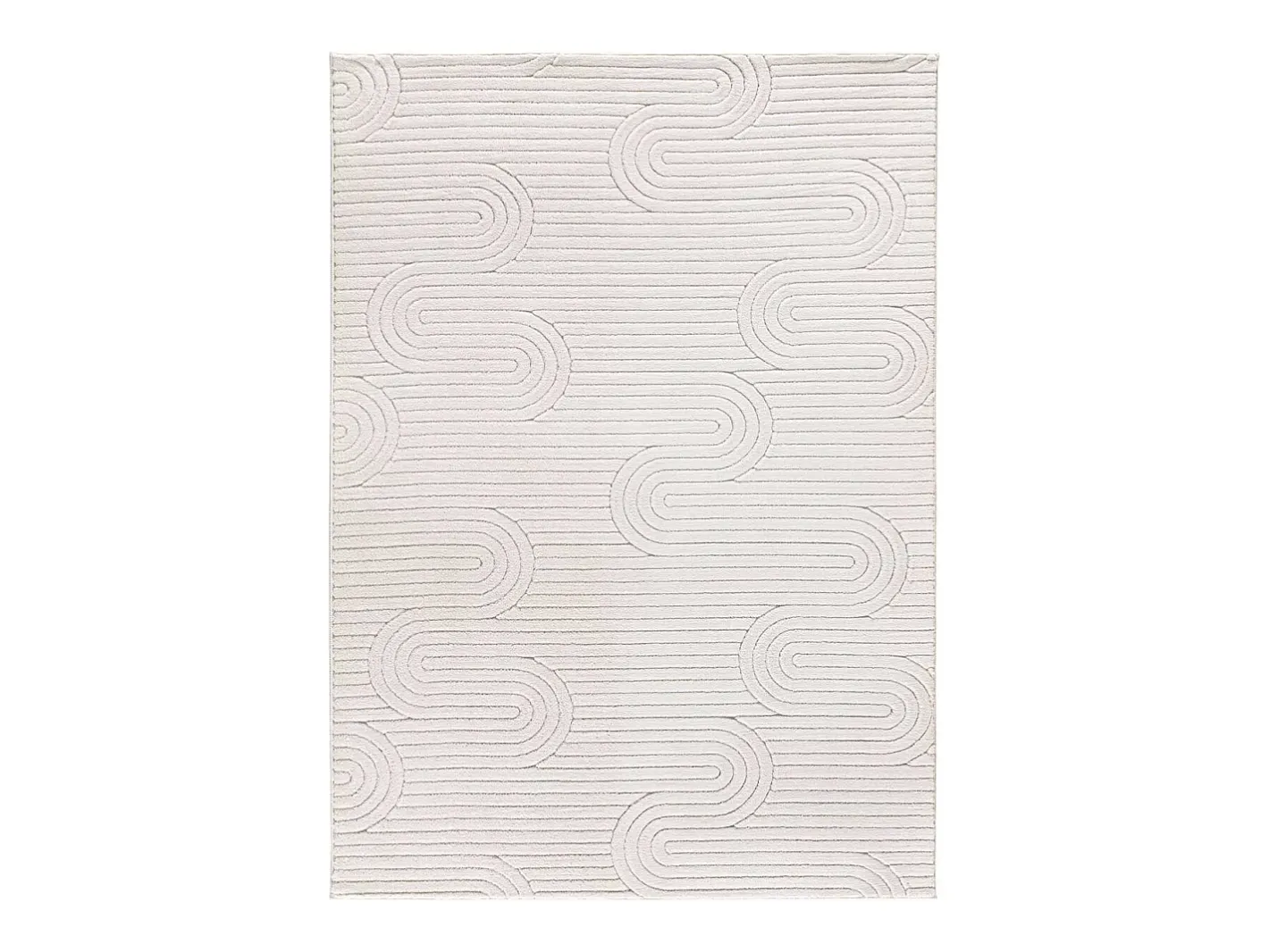 Clearance Alfombra interior - geométrico con relieve - crema - 60 x 110 cm - ESTILO Blanco