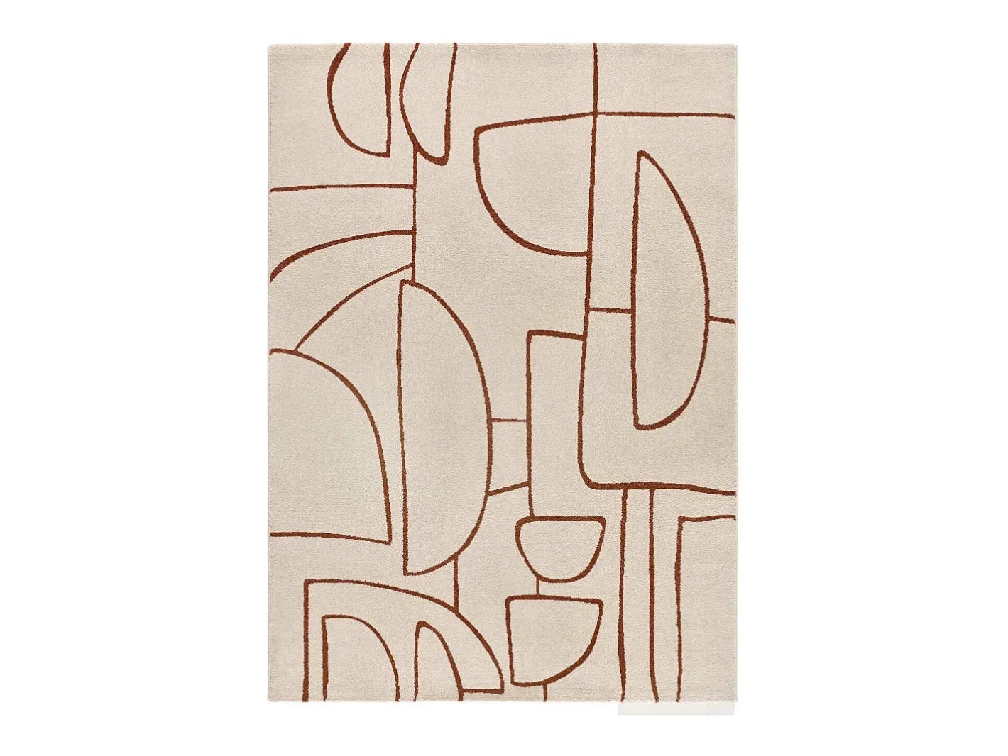 Outlet Alfombra interior - geométrico - beige / caldera - 133 x 190 cm - BERUTI Beige / Cobrizo