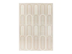 Alfombra interior - geométrico con relieve - - 133 x 190 cm - FLORA Blanco Hot