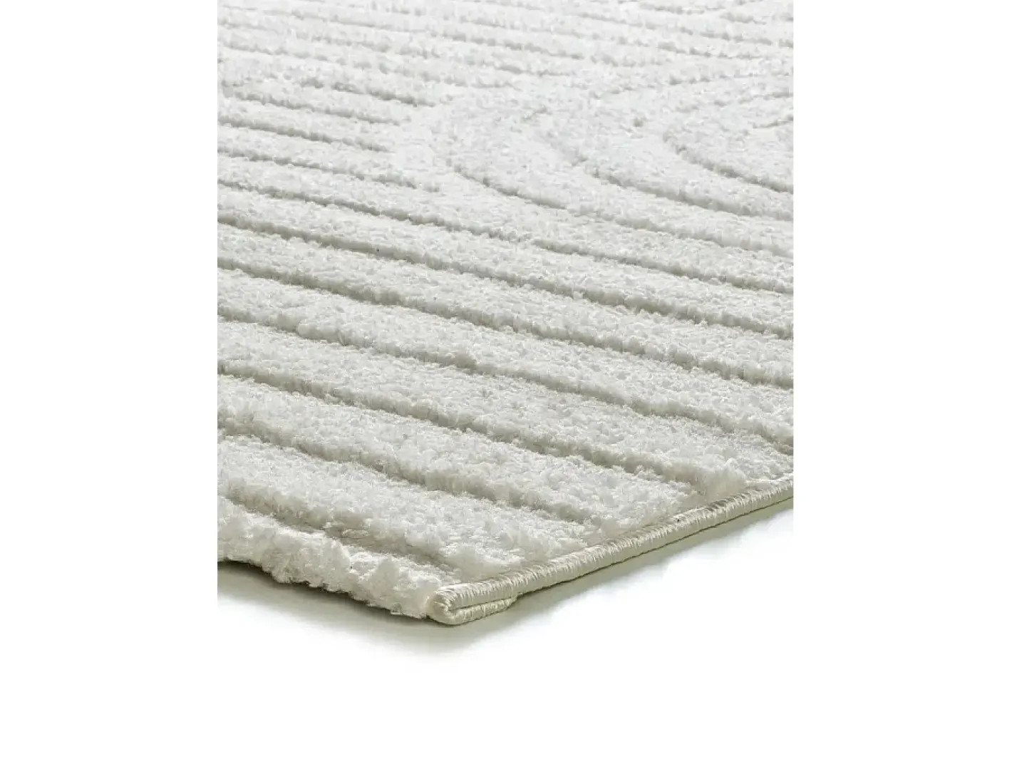Alfombra interior - geométrico con relieve - - 190 x 285 cm - JUNO Blanco New