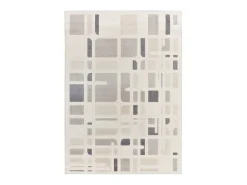 Alfombra De Salón-Alfombra interior - geométrico con relieve - plata - 133 x 190 cm - FLORA Plateado