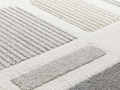 Alfombra De Salón-Alfombra interior - geométrico con relieve - plata - 133 x 190 cm - FLORA Plateado