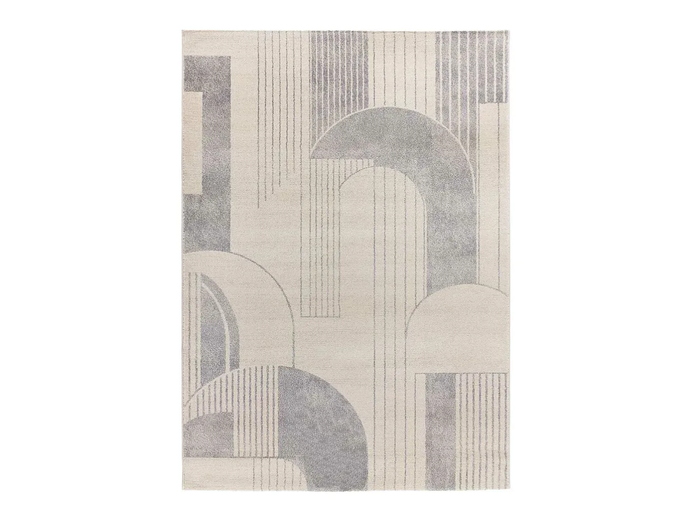 Alfombra interior - geométrico - beige / gris - 133 x 190 cm - PORTO Gris / Beige Hot