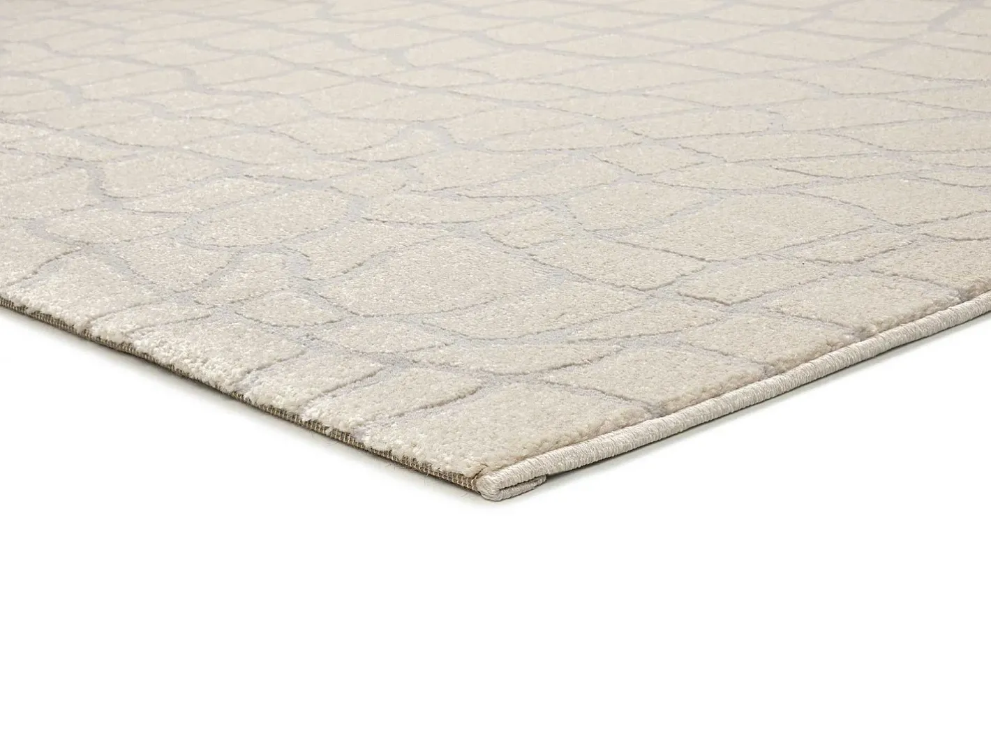 Clearance Alfombra interior - moderno con relieve - plata - 133 x 190 cm - BARESA Plateado