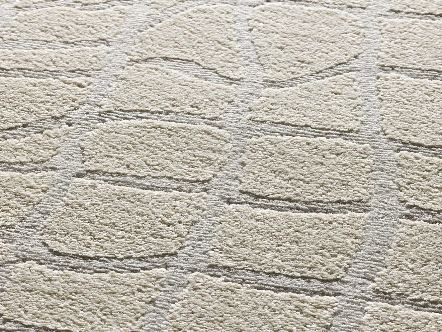 Clearance Alfombra interior - moderno con relieve - plata - 133 x 190 cm - BARESA Plateado