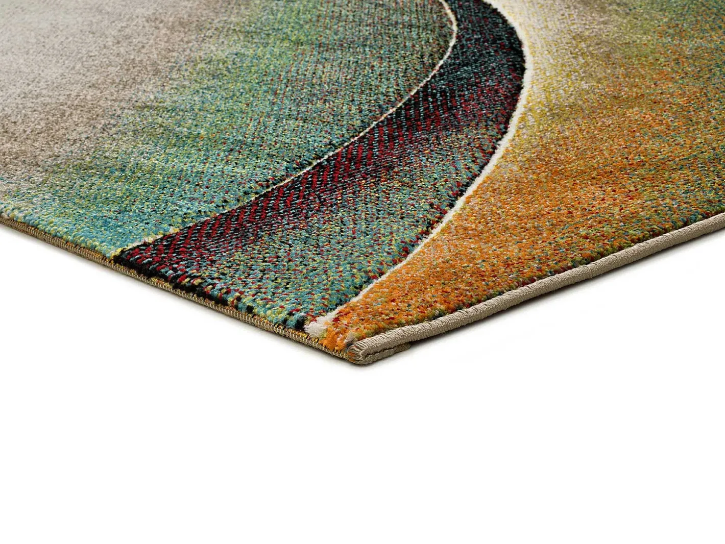 Alfombra De Salón-Alfombra interior - moderno - verde - 140 x 200 cm - LIBET Naranja / Verde / Beige / Amarillo / Multicolor