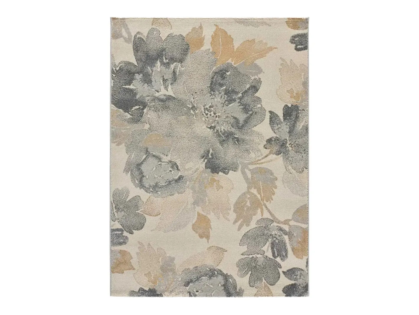 Alfombra De Salón-Alfombra interior - motivos florales - - 140 x 200 cm - FLORES SUNSET Gris / Beige