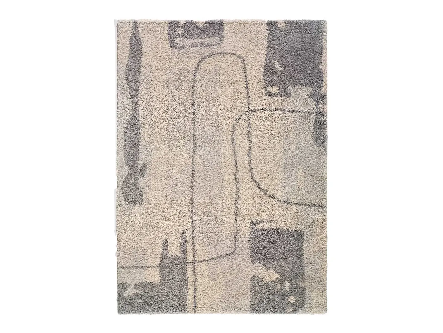 Alfombra interior - shaggy abstracto - plata - 133 x 190 cm - HELIA Plateado Online