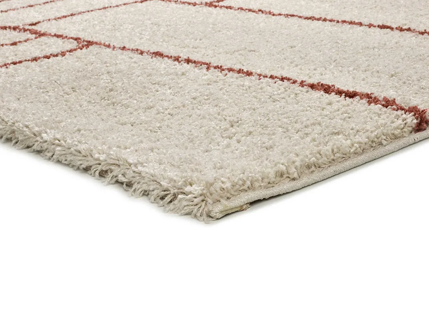 Outlet Alfombra interior - shaggy geométrico - caldera - 80 x 150 cm - HELIA Cobrizo