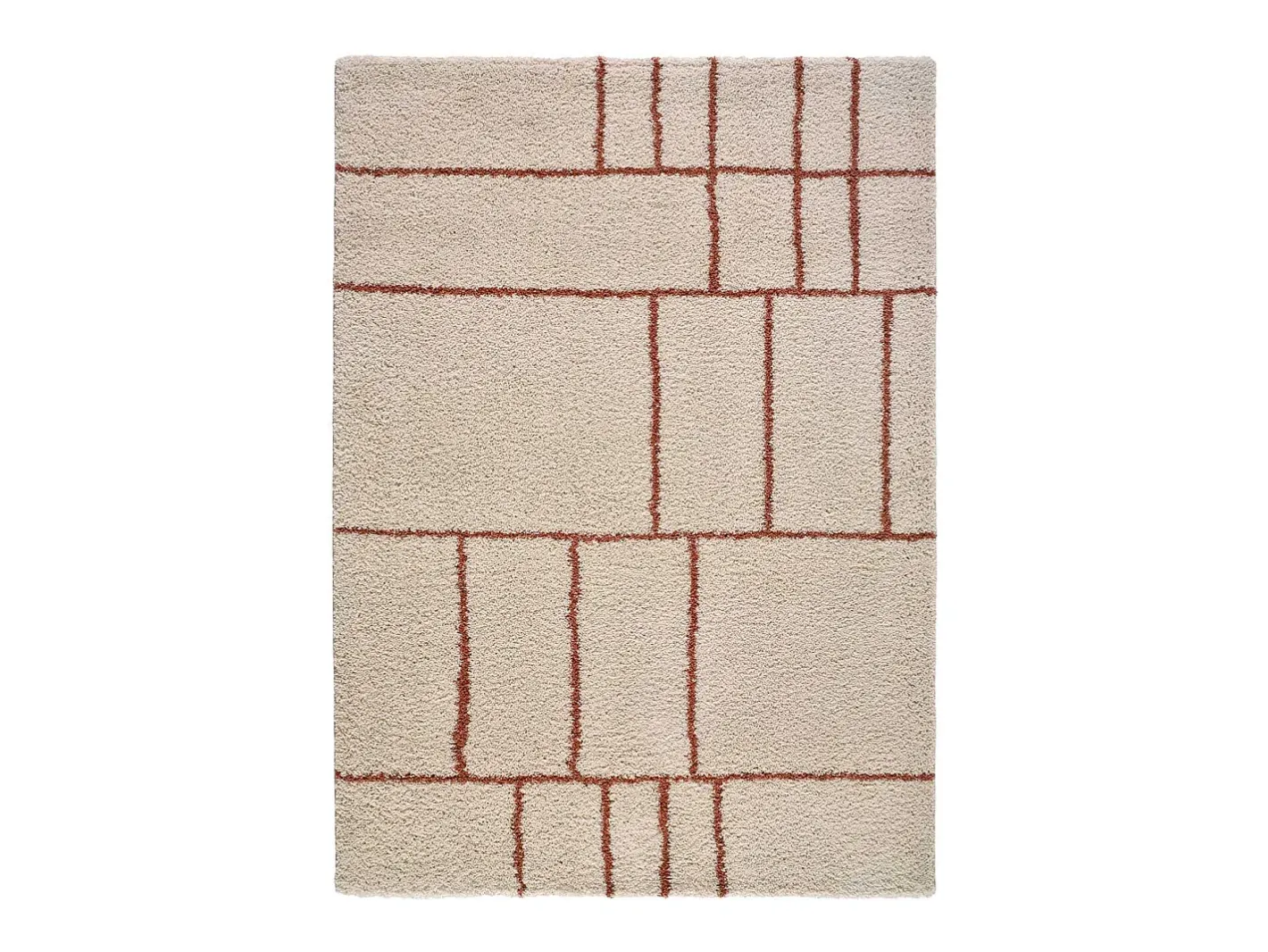 Outlet Alfombra interior - shaggy geométrico - caldera - 80 x 150 cm - HELIA Cobrizo
