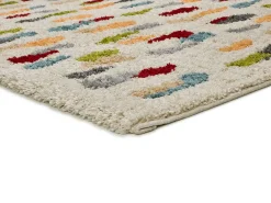 Alfombra De Salón-Alfombra interior - shaggy geométrico - multicolor - 133 x 190 cm - BREMEN Blanco / Multicolor