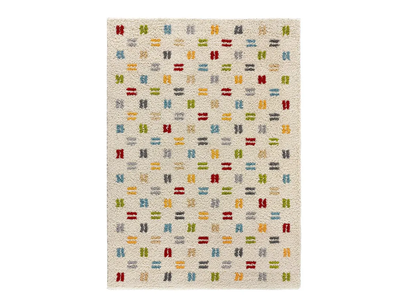 Alfombra interior - shaggy geométrico - multicolor - 160 x 230 cm - BREMEN Blanco / Multicolor