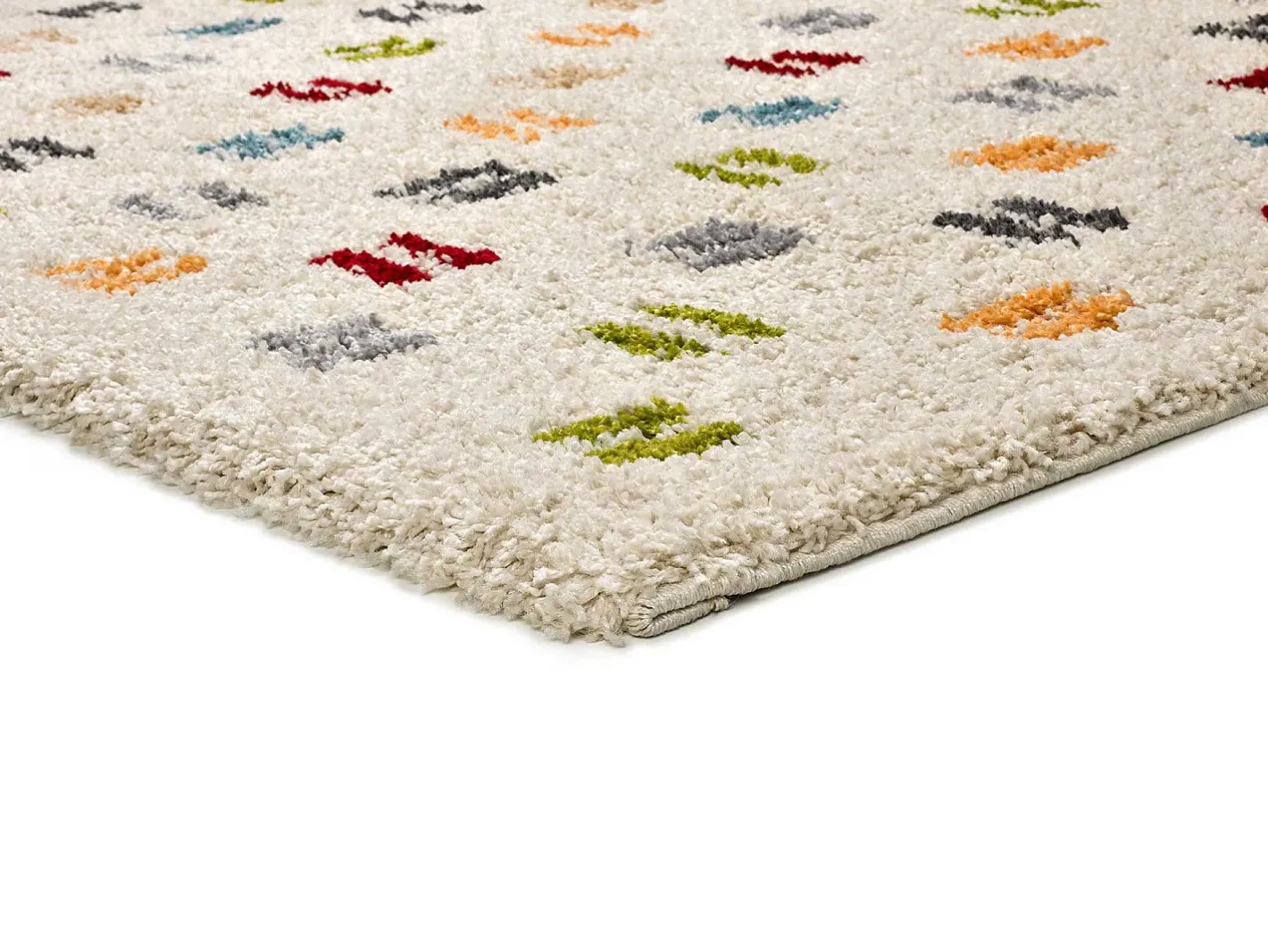Alfombra interior - shaggy geométrico - multicolor - 160 x 230 cm - BREMEN Blanco / Multicolor