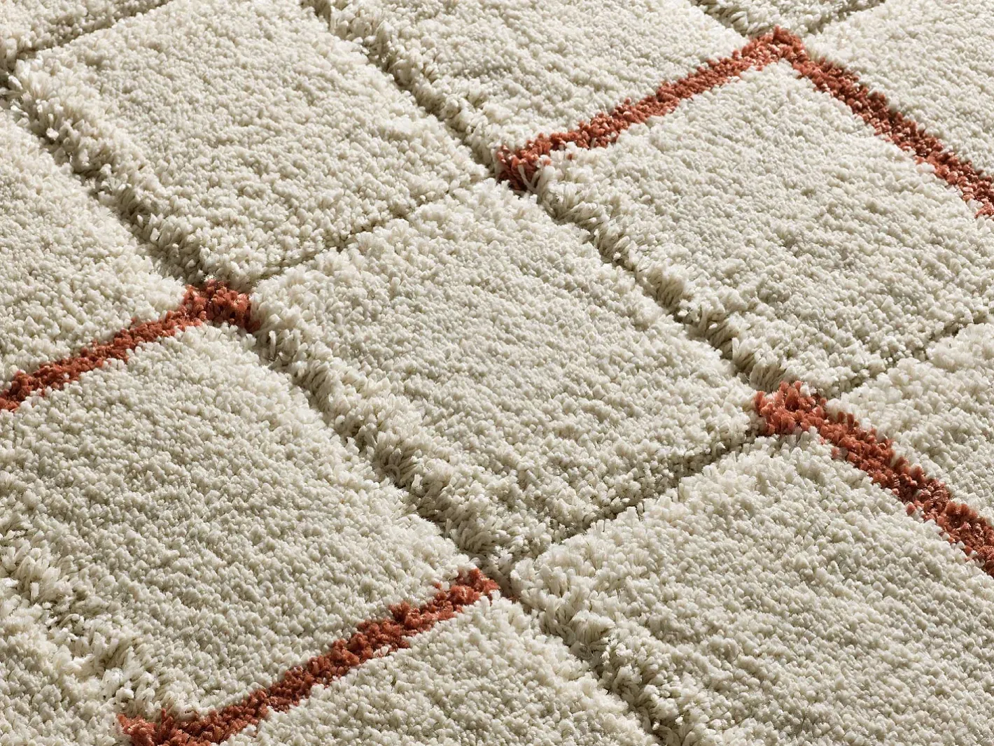 Sale Alfombra interior - shaggy geométrico - caldera - 80 x 150 cm - BRENDA Beige