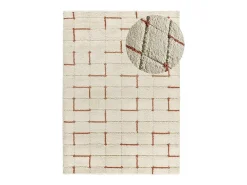 Sale Alfombra interior - shaggy geométrico - caldera - 80 x 150 cm - BRENDA Beige