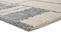 Alfombra De Salón-Alfombra interior - shaggy geométrico - plata - 160 x 230 cm - HELIA Plateado
