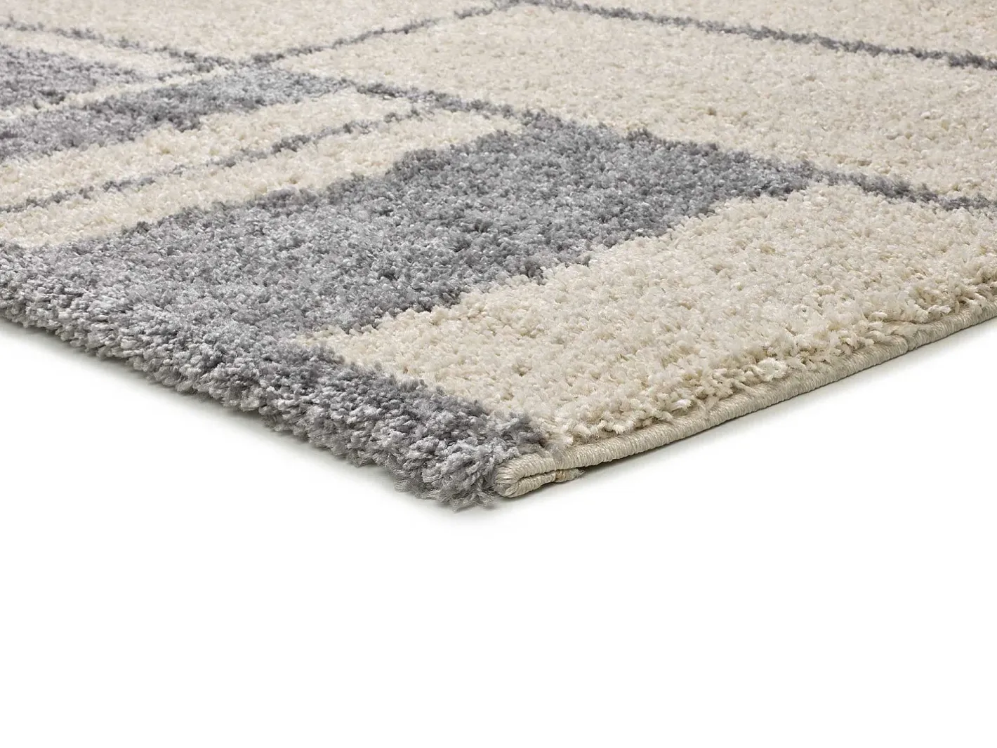 Alfombra De Salón-Alfombra interior - shaggy geométrico - plata - 160 x 230 cm - HELIA Plateado