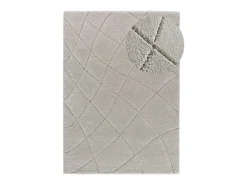 Alfombra interior - shaggy - plata - 160 x 230 cm - MOLIER Plateado Discount