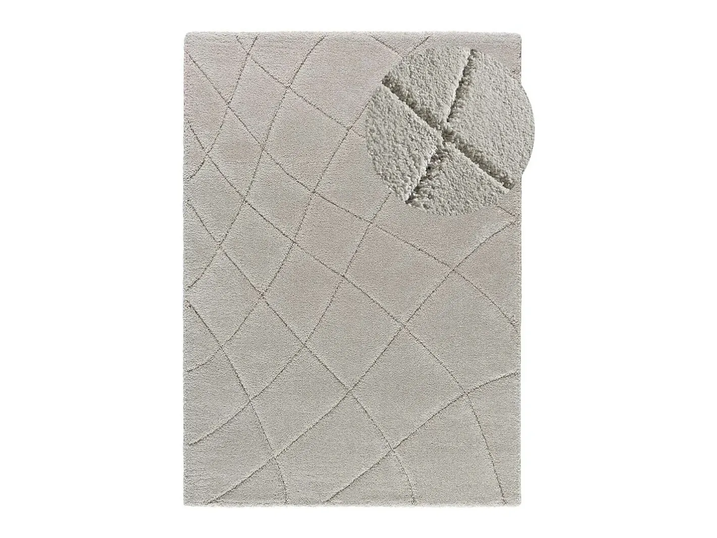 Alfombra interior - shaggy - plata - 160 x 230 cm - MOLIER Plateado Discount