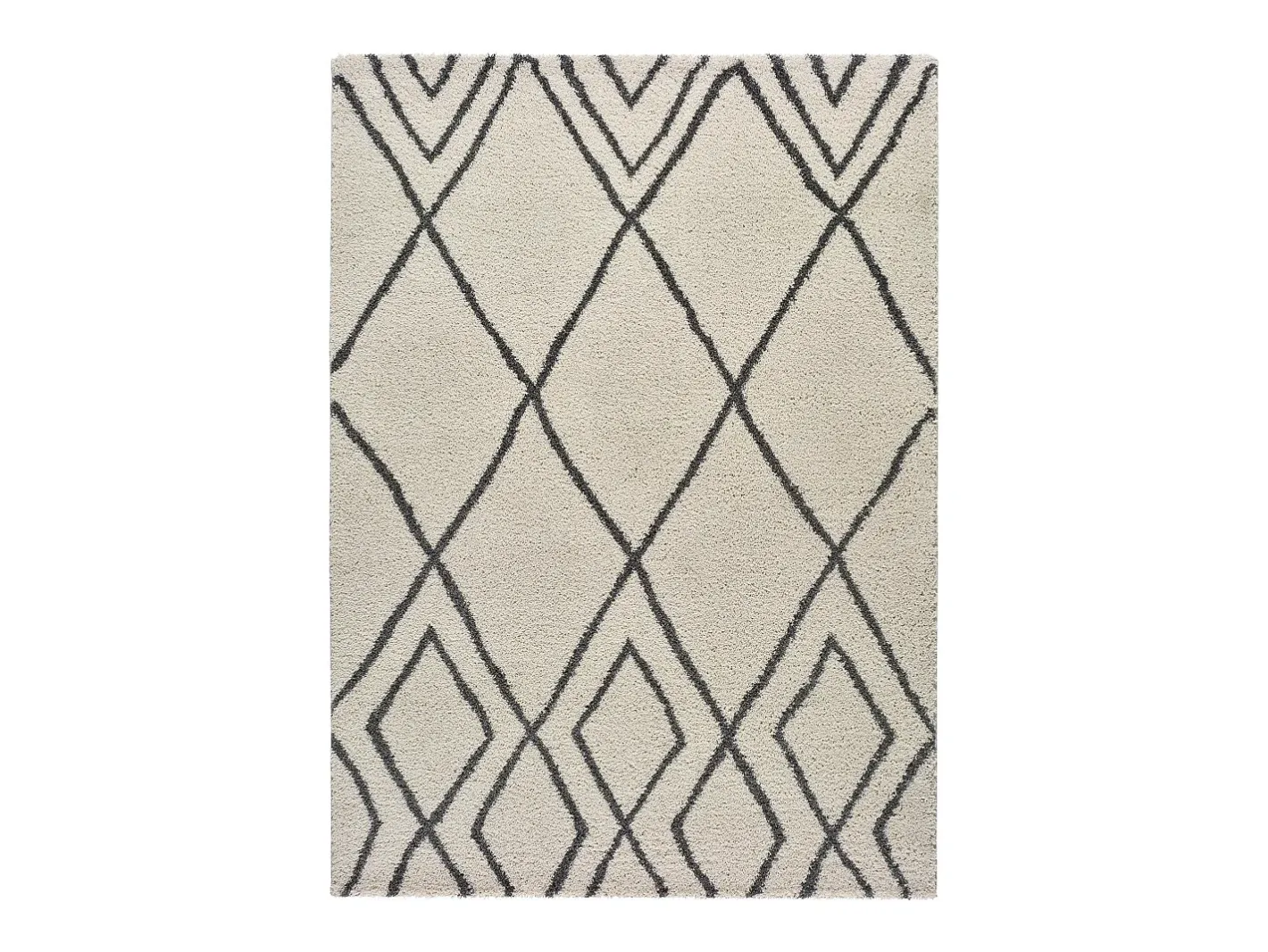 Alfombra De Salón-Alfombra interior - shaggy étnico - - 133 x 190 cm - ATLAS Blanco