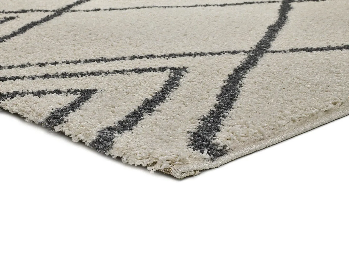 Alfombra De Salón-Alfombra interior - shaggy étnico - - 133 x 190 cm - ATLAS Blanco