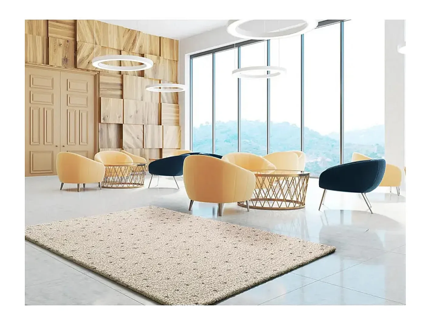 Alfombra De Salón-Alfombra interior - shaggy moderno - crema / negro - 140 x 200 cm - LUSH Negro / Crema