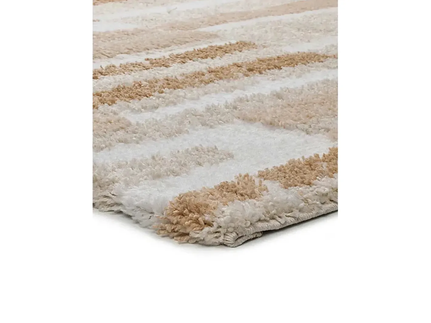 Alfombra interior - shaggy geométrico - - 80 x 150 cm - SERENE TERRA Beige