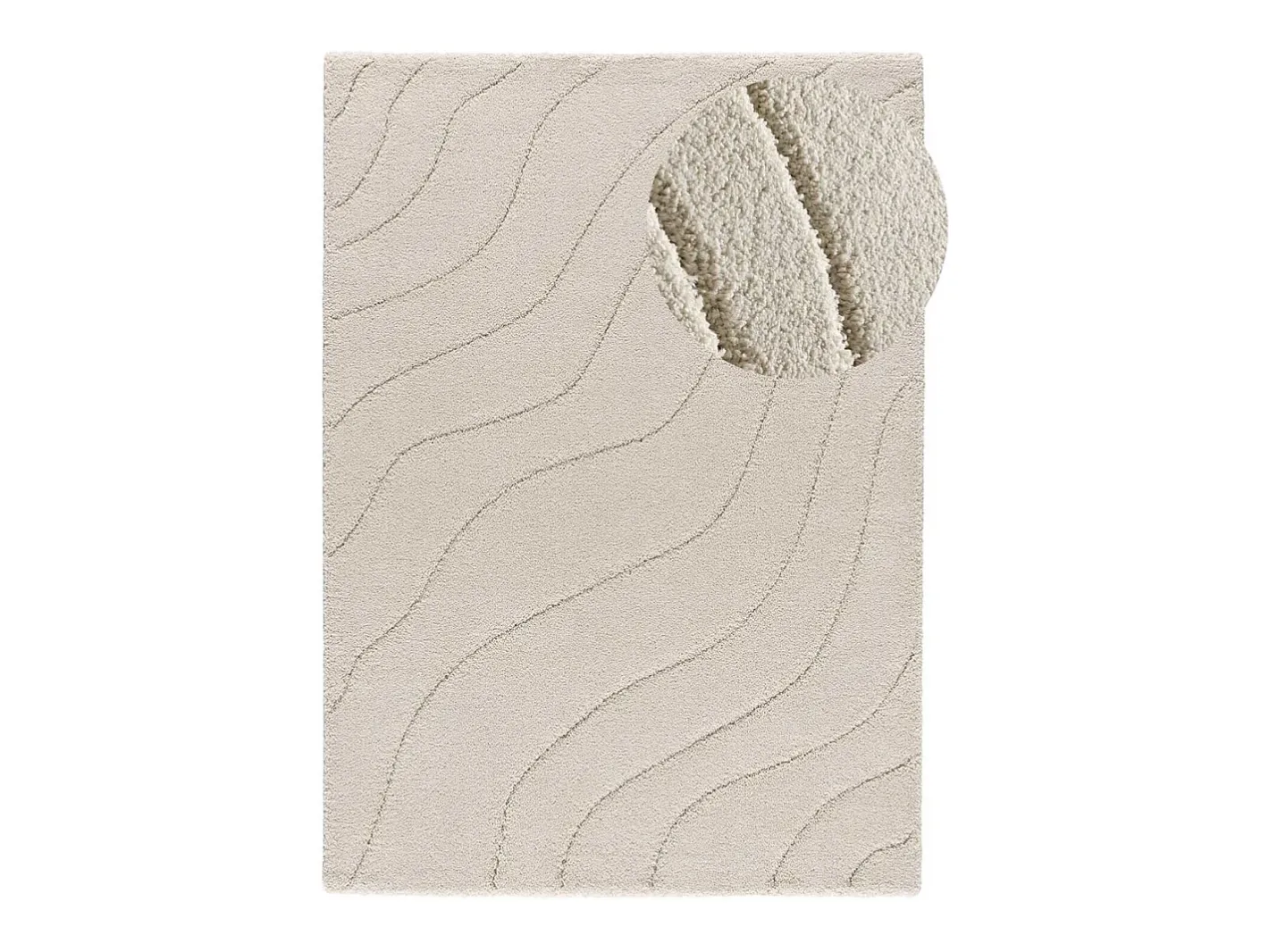 Alfombra interior - shaggy - - 60 x 120 cm - MOLIER Blanco Hot