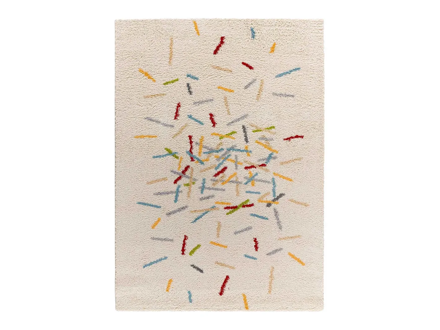 Alfombra interior - shaggy geométrico - multicolor - 60 x 120 cm - BREMEN Blanco / Multicolor