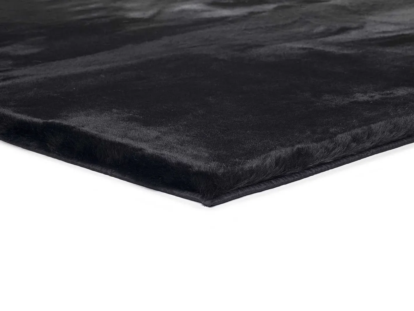Alfombra De Salón-Alfombra interior - shaggy liso - - 120 x 180 cm - FOX Negro