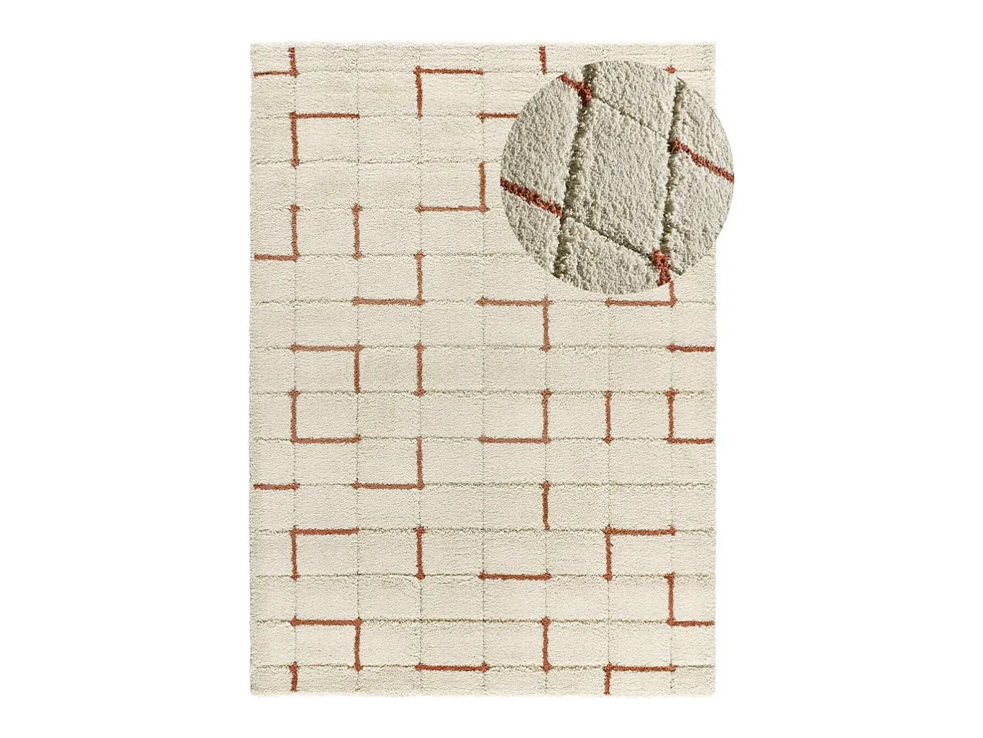 Alfombra interior - shaggy geométrico - caldera - 160 x 230 cm - BRENDA Beige