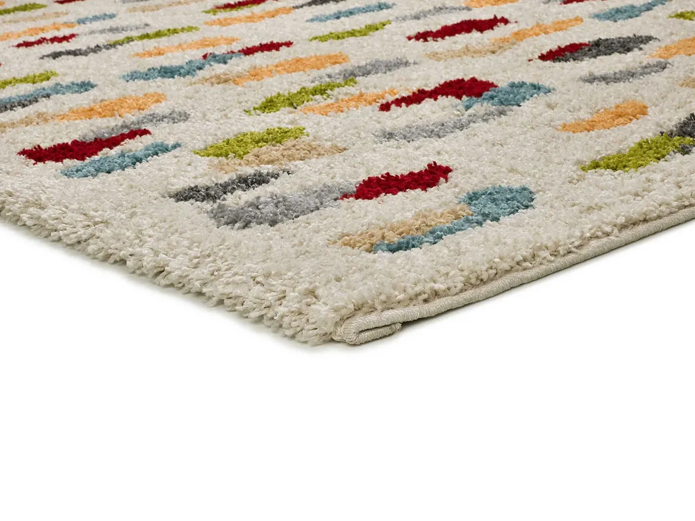 Alfombra interior - shaggy geométrico - multicolor - 160 x 230 cm - BREMEN Blanco / Multicolor Clearance
